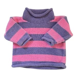 Vintage Y2k Striped Pink and Purple Knit Sweater